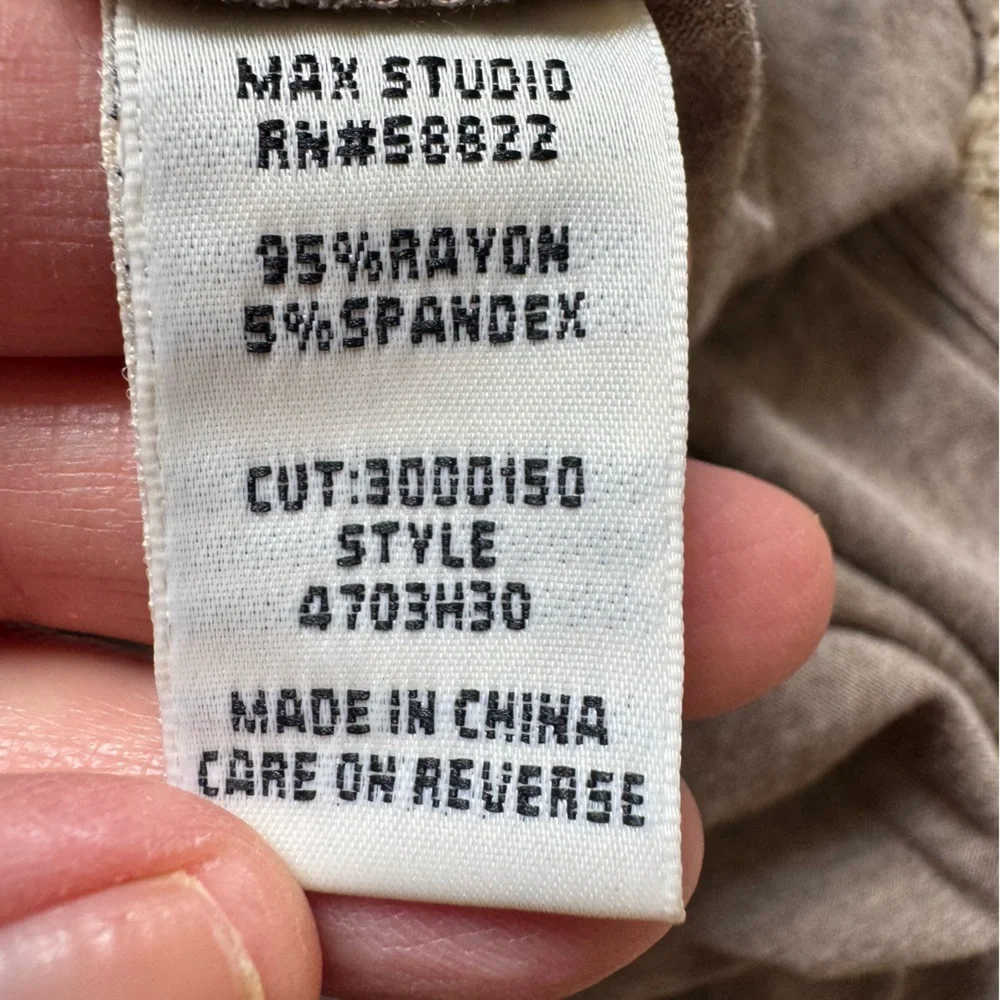 Max Studio Brown Sleeveless Elastic Waist Sleeveless Tunic Asymmetrical Top L